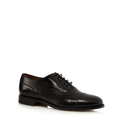 Loake Wide fit black capped toe oxford shoes